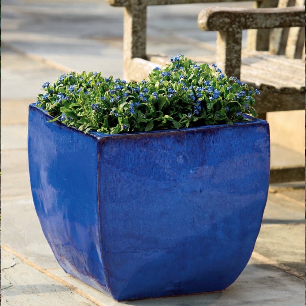 Obsit Square Planter in Riviera Blue Finish - Outdoor Art Pros