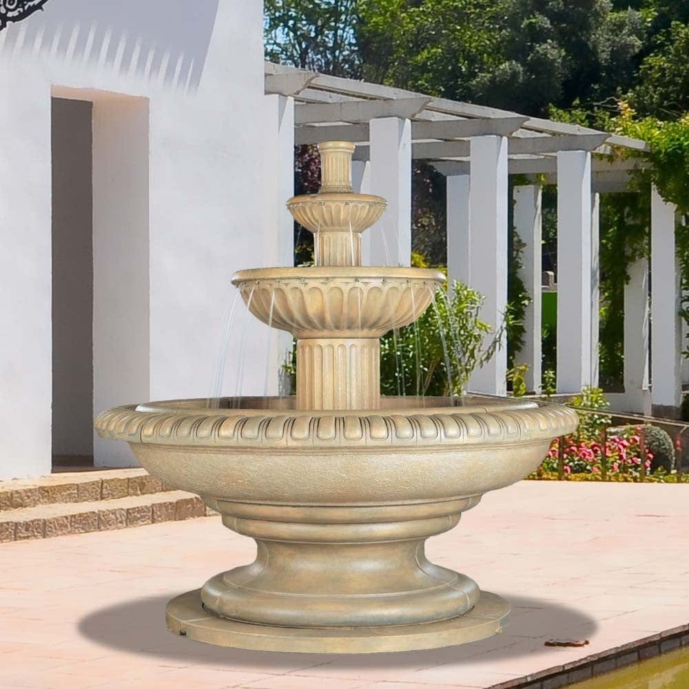 Palazzo Fluted Tiered Outdoor Fountain - Outdoor Art Pros