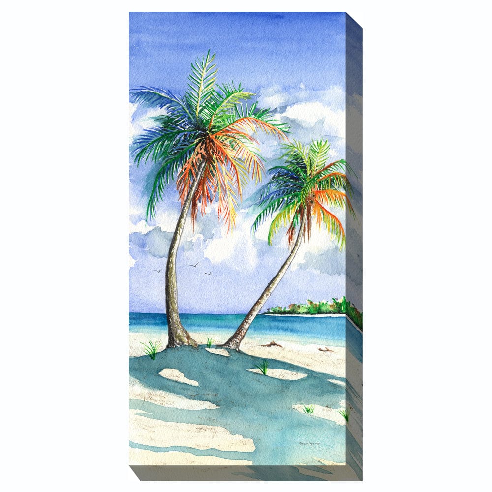 Palm Shadows Outdoor Canvas Art - Outdoor Art Pros