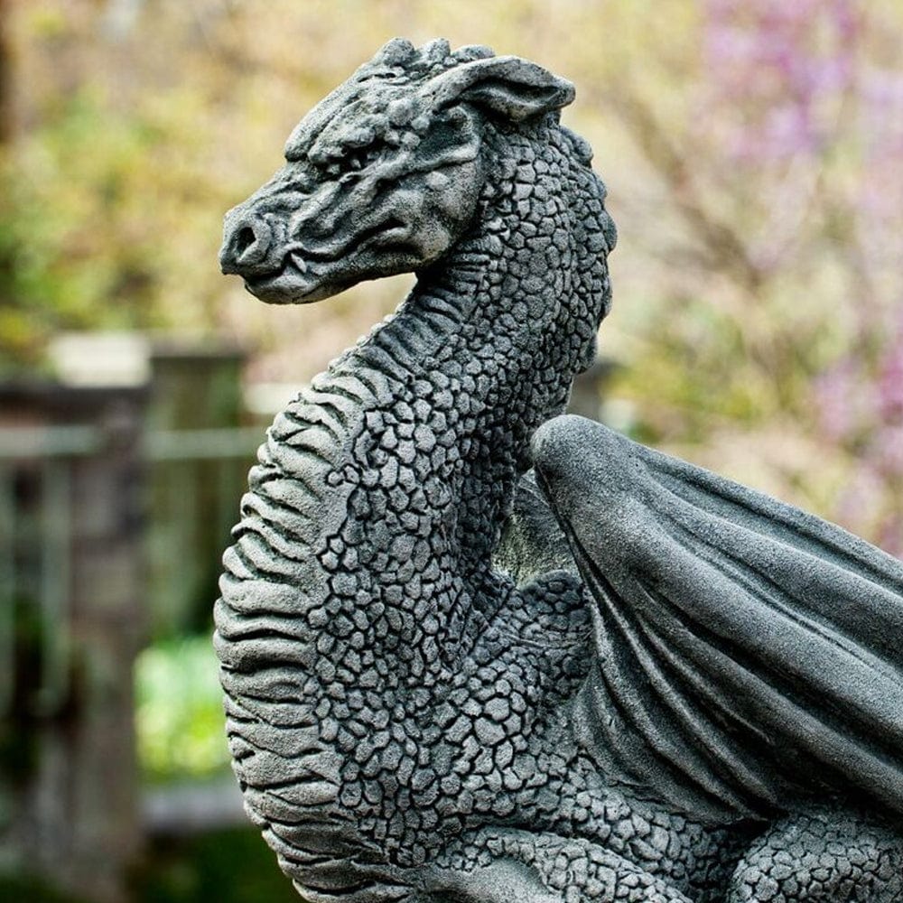 Pelath Dragon Cast Stone Statue - Outdoor Art Pros