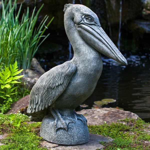Pelican Cast Stone Garden Statue - Outdoor Art Pros