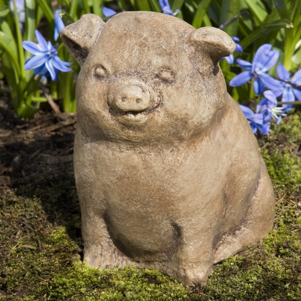 Piglet Cast Stone Garden Statue - Outdoor Art Pros