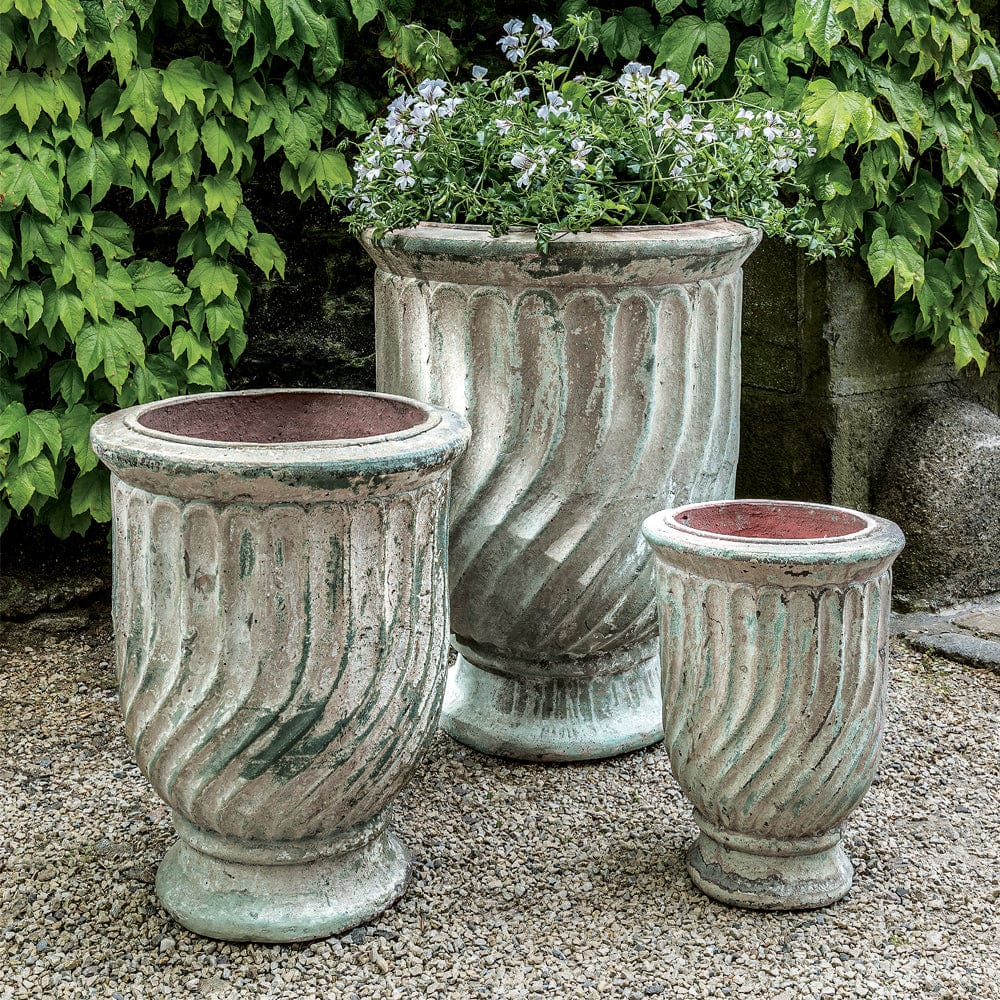 Pincio Urn Vicolo Terra Planter Set of 3 - Outdoor Art Pros