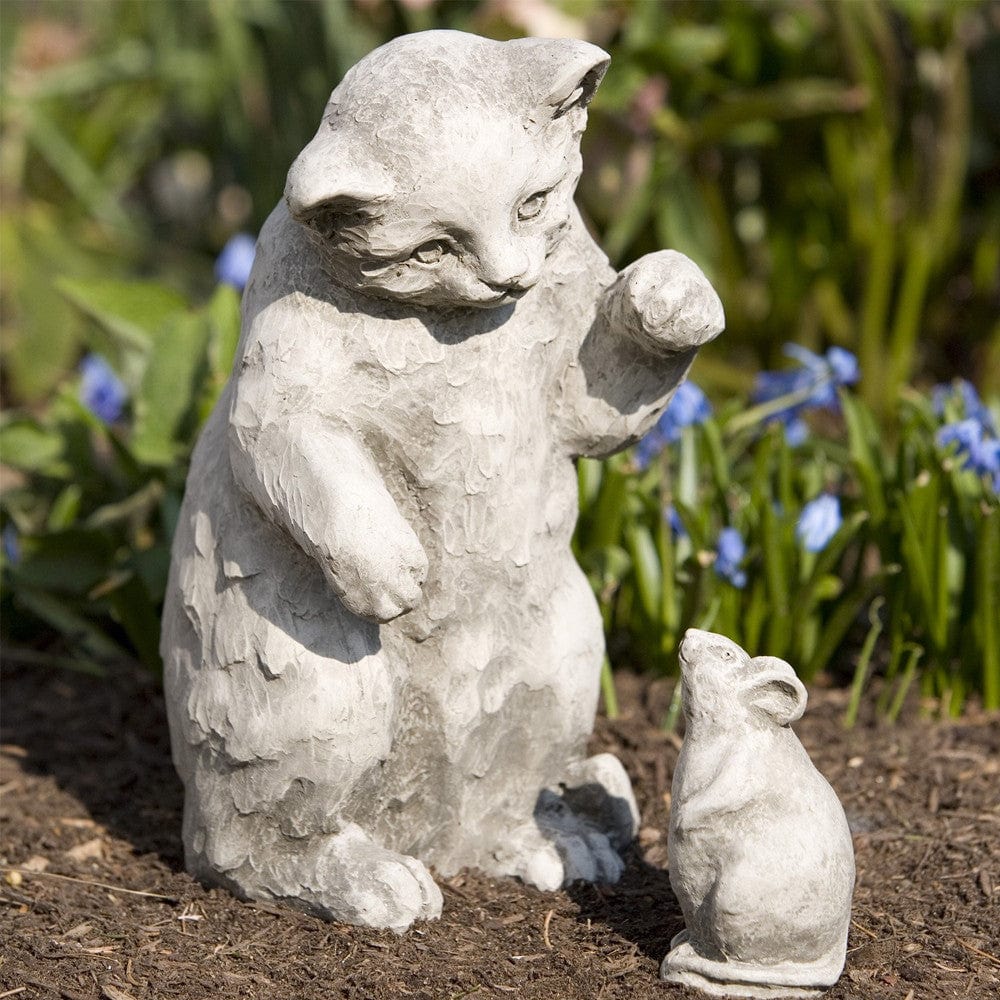 Playful Kitten Cast Stone Garden Statue - Outdoor Art Pros