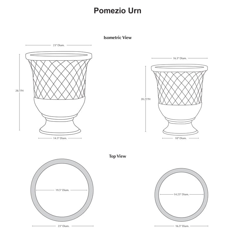 Pomezio Urn - Set of 2 - Outdoor Art Pros