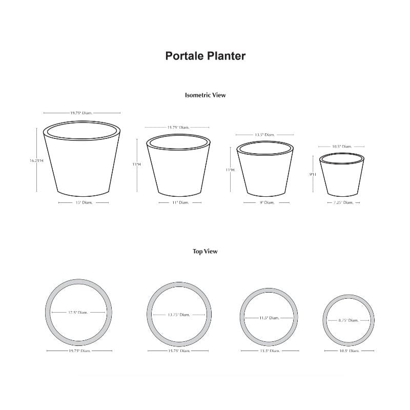 Portale Planter Nested Set of 4 | Glazed Collection