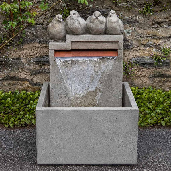 Quartet Wall Outdoor Fountain in Greystone Finish  - Outdoor Art Pros