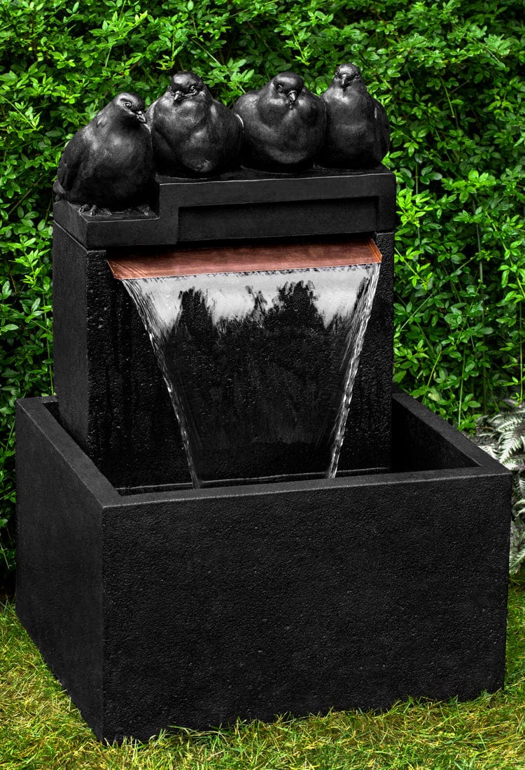 Quartet Wall Outdoor Fountain in Nero Nuovo - Outdoor Art Pros