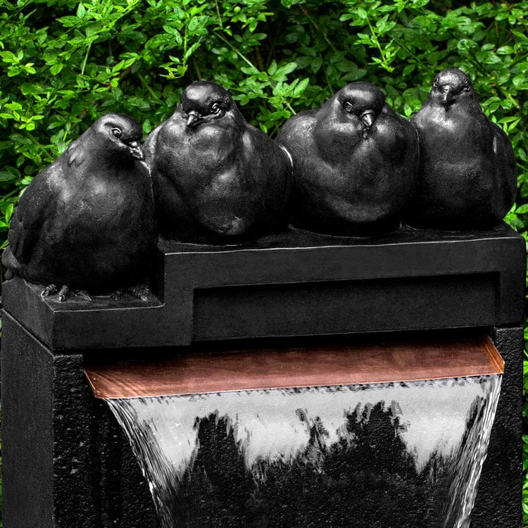 Quartet Wall Outdoor Fountain in Nero Nuovo - Outdoor Art Pros