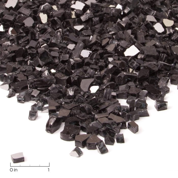 Black Reflective Fire Glass Filler - Outdoor Art Pros
