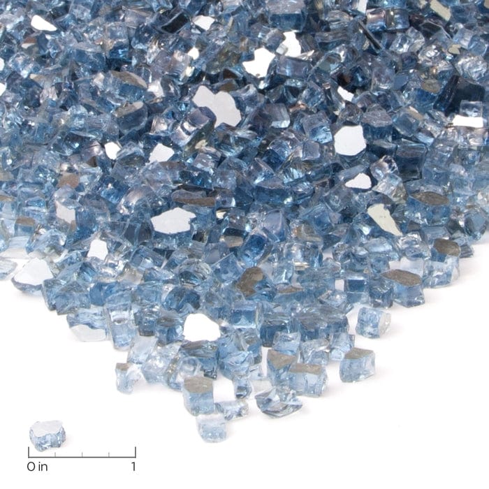 Blue Reflective Fire Glass Filler - Outdoor Art Pros