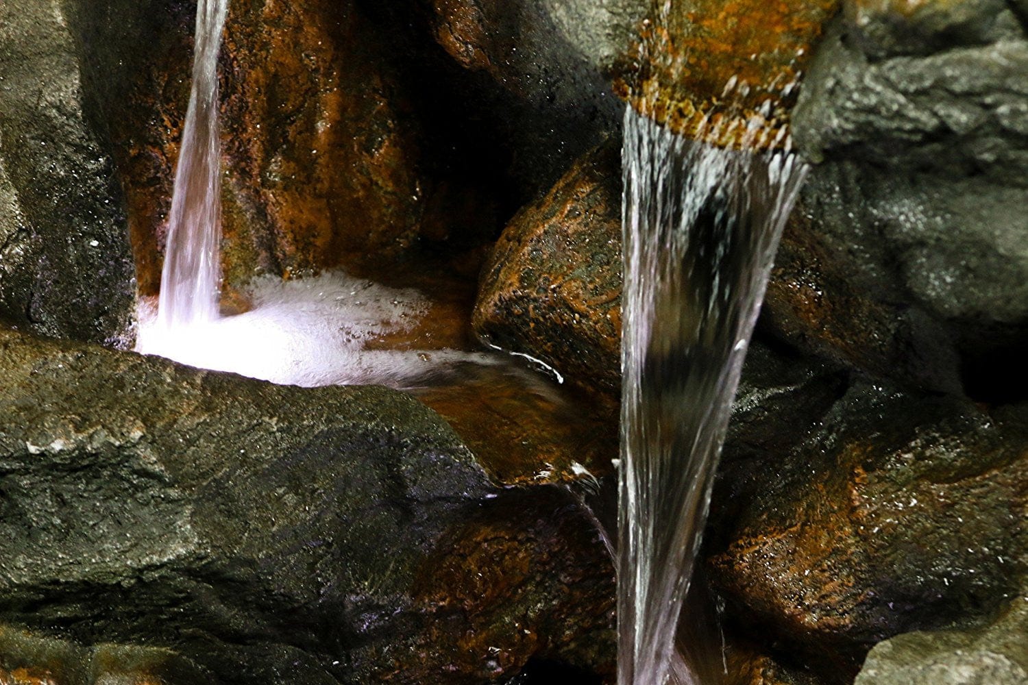 Tall Rainforest Waterfall Fountain LED Lights - Outdoor Art Pros