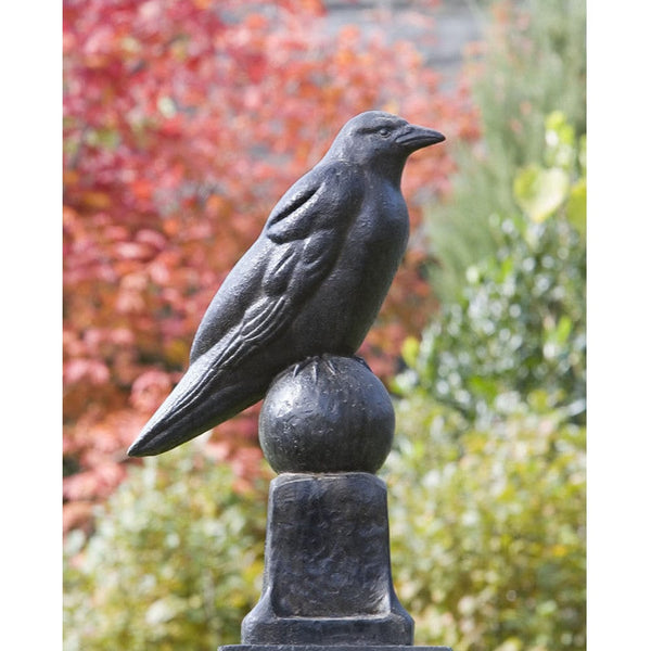 Raven Cast Stone Garden Statue - Outdoor Art Pros