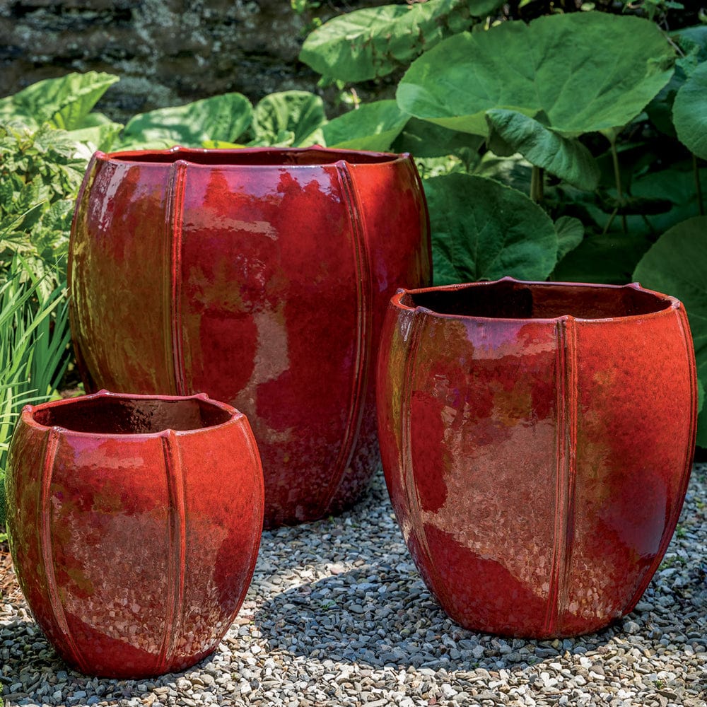 Rib Vault Planter Nested Set of 3 | Glazed Collection