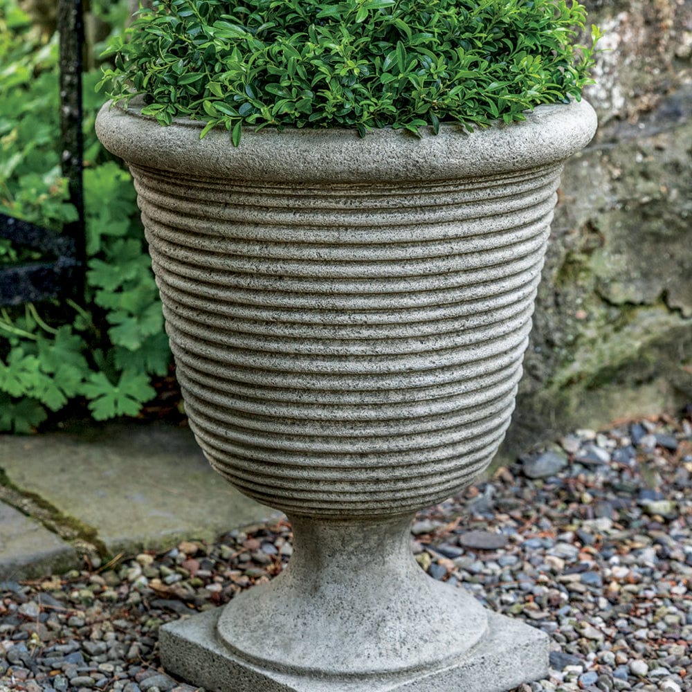 Ribbed Terrace Urn Planter - Outdoor Art Pros