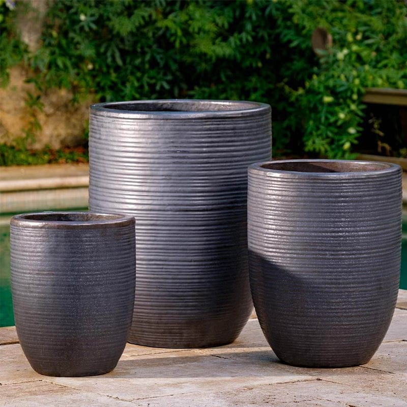 Riga Planter Set of 3 in Graphite Finish - Outdoor Art Pros