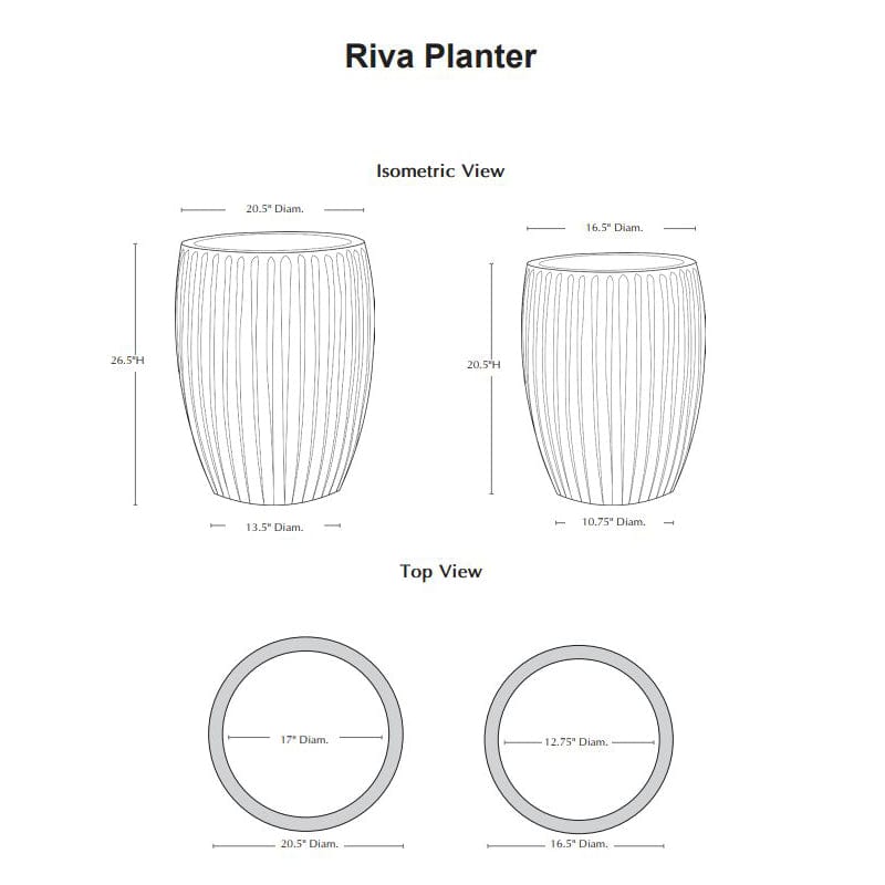 Riva Planter Nested Set of 2 | Glazed Collection
