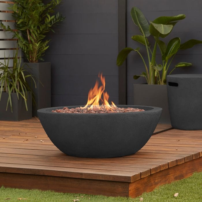 Propane Fire Bowl with Natural Gas Conversion Kit in Shale Outdoor Art Pros