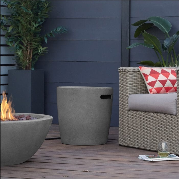Riverside Propane Tank Cover in Glacier Gray - Outdoor Art Pros