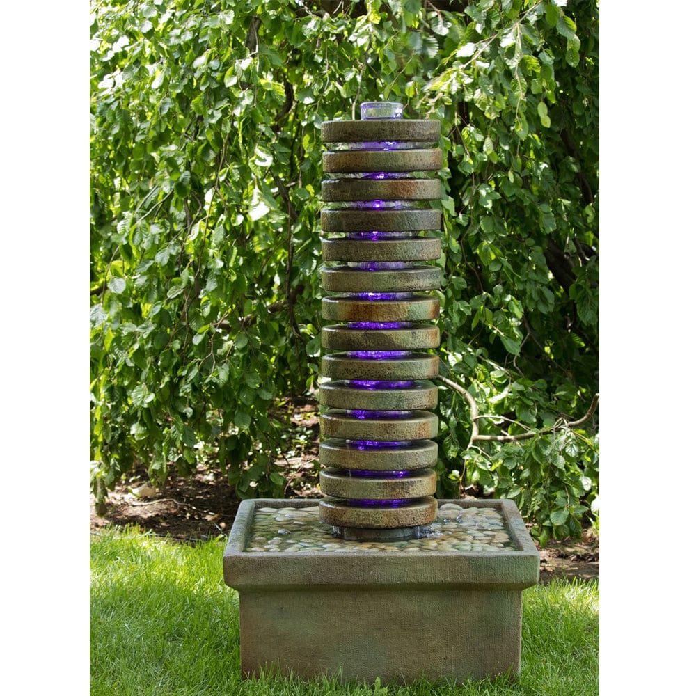 Round Luminaire Fountain - Outdoor Art Pros