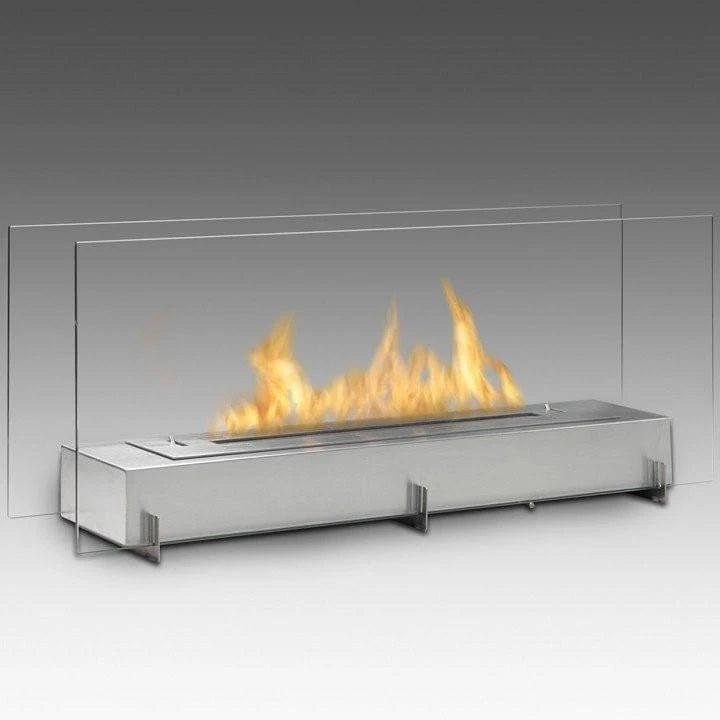Eco-Feu Vision II Biofuel Fireplace in Stainless Steel - Outdoor Art Pros