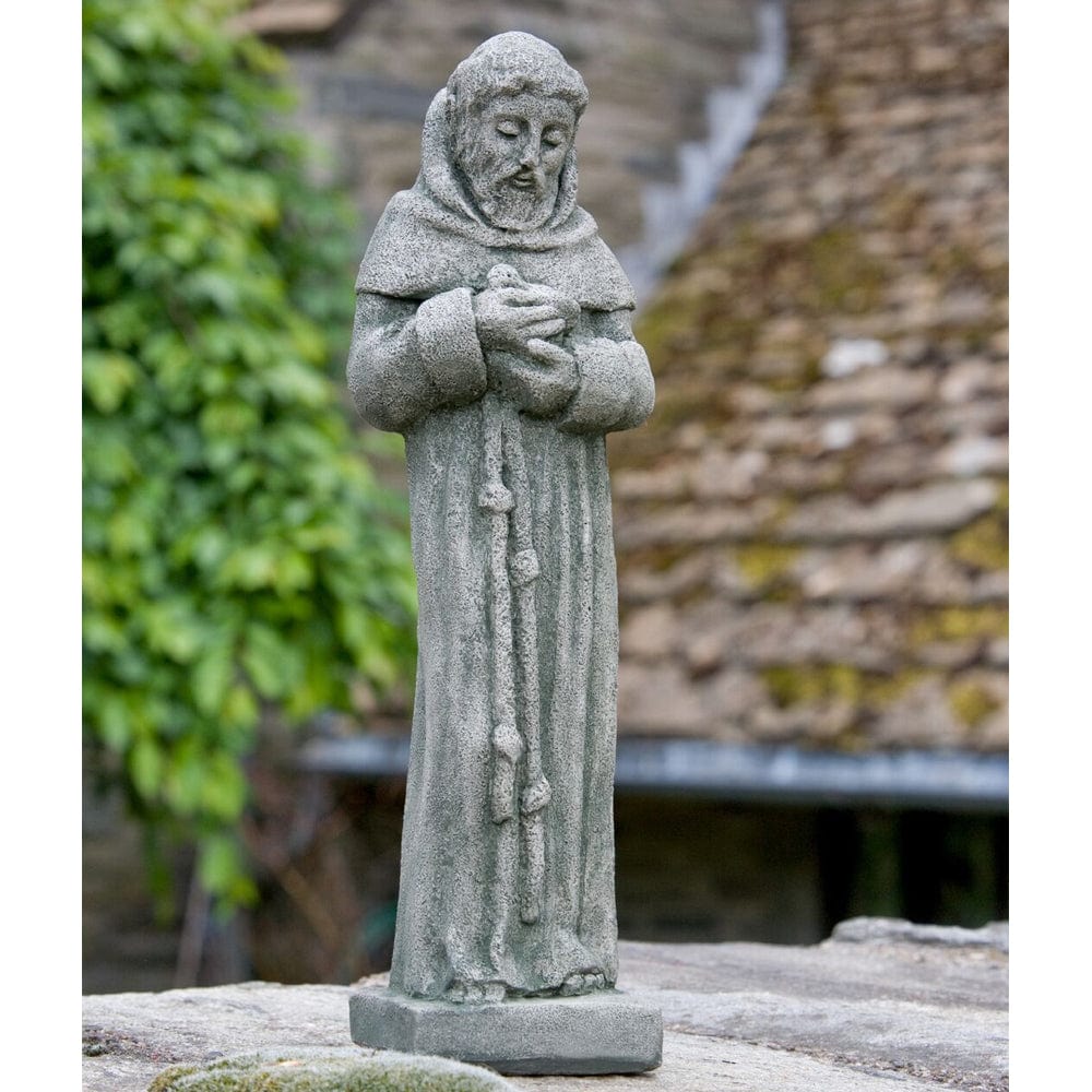 Saint Francis with Bird 14" Garden Statue - Outdoor Art Pros