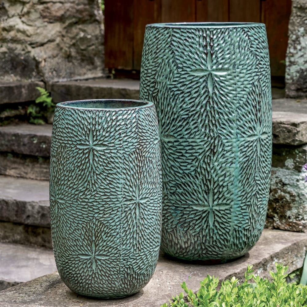 Sand Dollar Tall Planter Nested Set of 2 | Glazed Collection