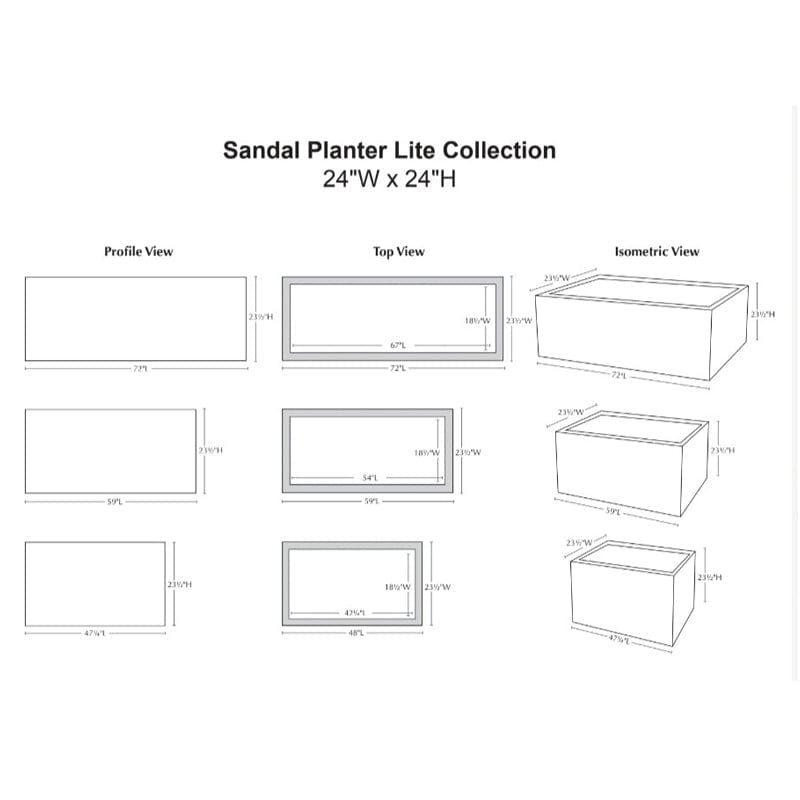Sandal Planter 592424 Lite Specs - Outdoor Art Pros