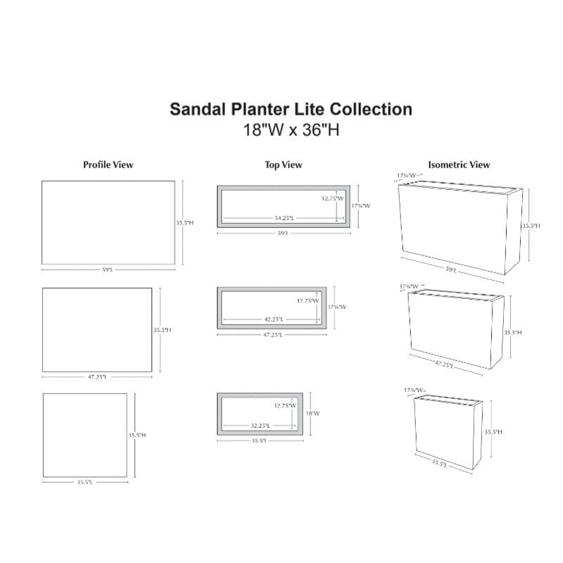 Sandal Planter 361836 Specs - Outdoor Art Pros