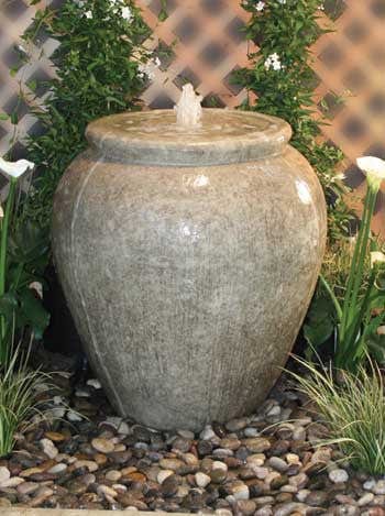 Santa Barbara Urn Garden Fountain with 2' Reservoir - Fountains = Outdoor Art Pros