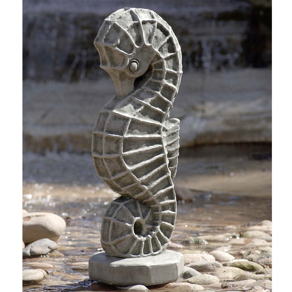 Seahorse Cast Stone Garden Statue - Outdoor Art Pros