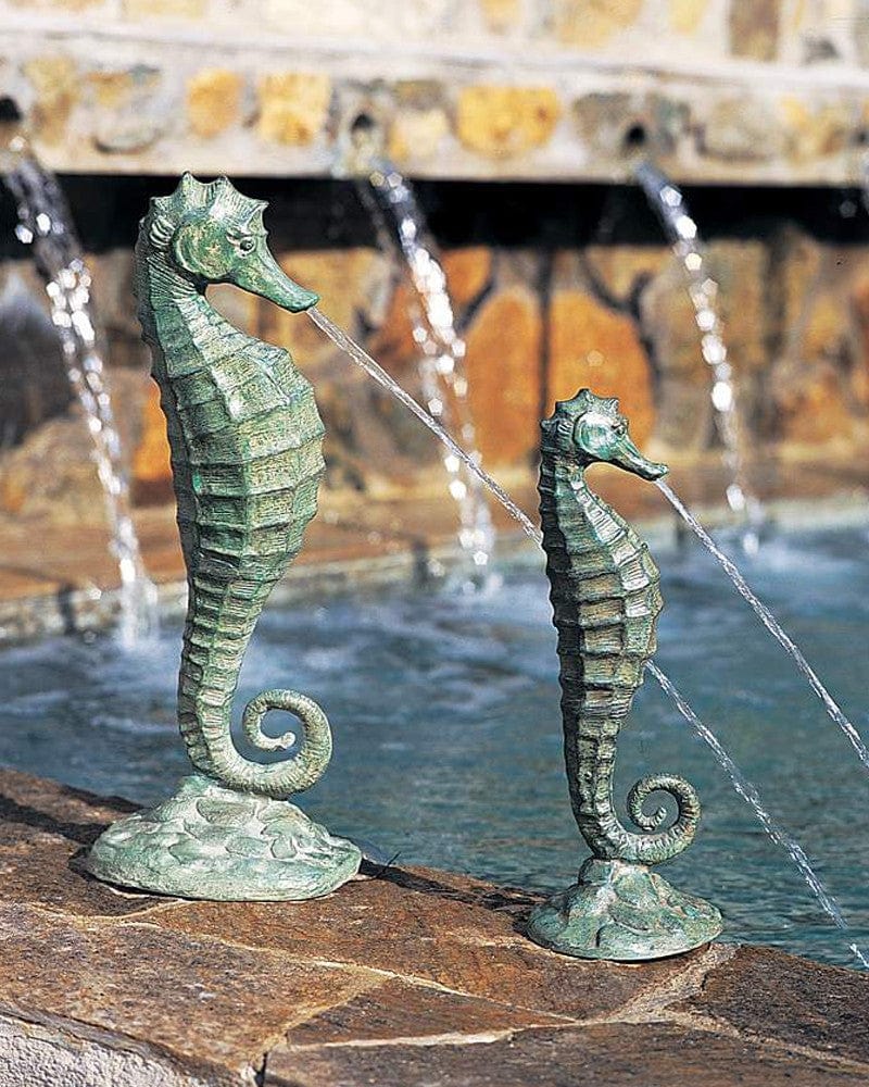 Brass Baron Medium Seahorse Garden Accent and Pool Statuary - Brass Baron - Outdoor Art Pros