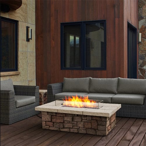 Sedona 52" Rectangle Gas Fire Table - Outdoor Art Pros