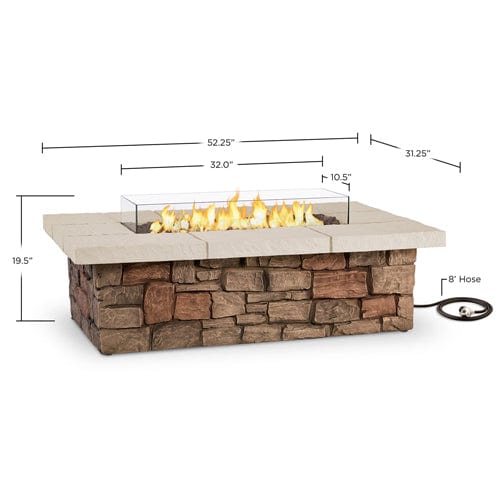 Sedona 52" Rectangle Gas Fire Table - Outdoor Art Pros