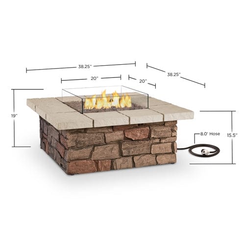 Sedona Square Gas Fire Table - Outdoor Art Pros