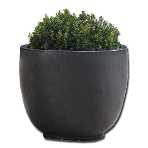 XL Sem Terra Cotta Planter-Graphite Glaze - Outdoor Art Pros