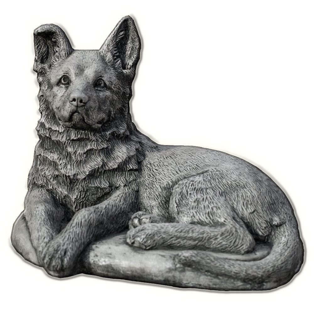 Shepherd Pup Cast Stone Garden Statue - Outdoor Art Pros