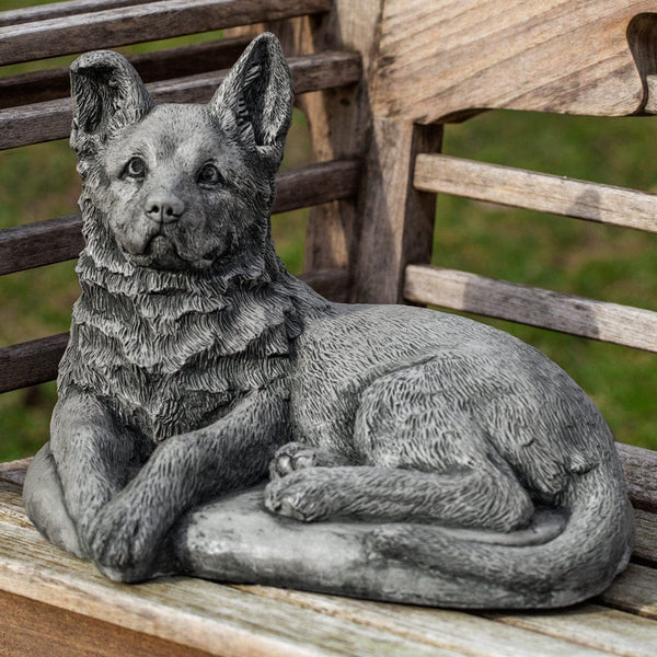 Shepherd Pup Cast Stone Garden Statue - Outdoor Art Pros