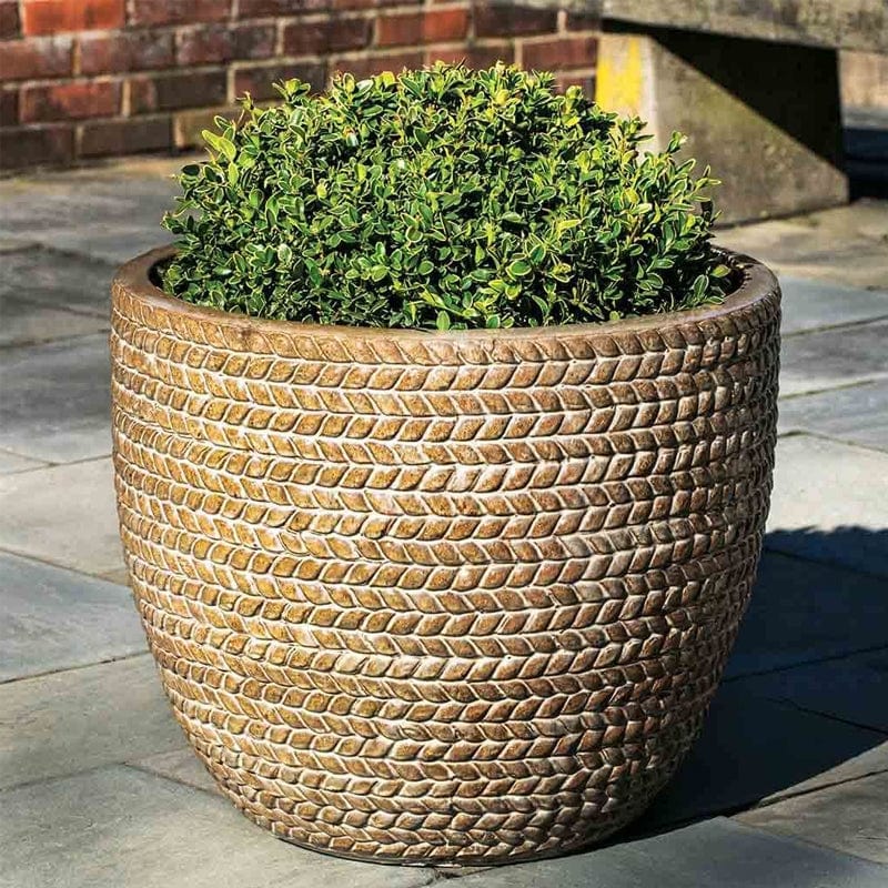 Sisal Weave Planter Set of 3 in Café Au Lait - Outdoor Art Pros