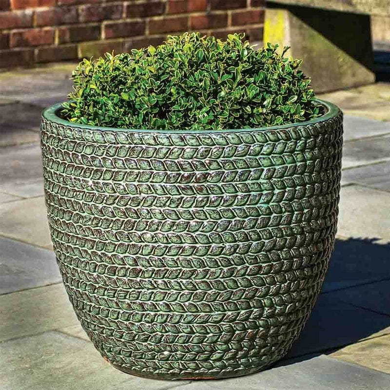 Sisal Weave Planter Set of 3 in Seafoam Green - Outdoor Art Pros