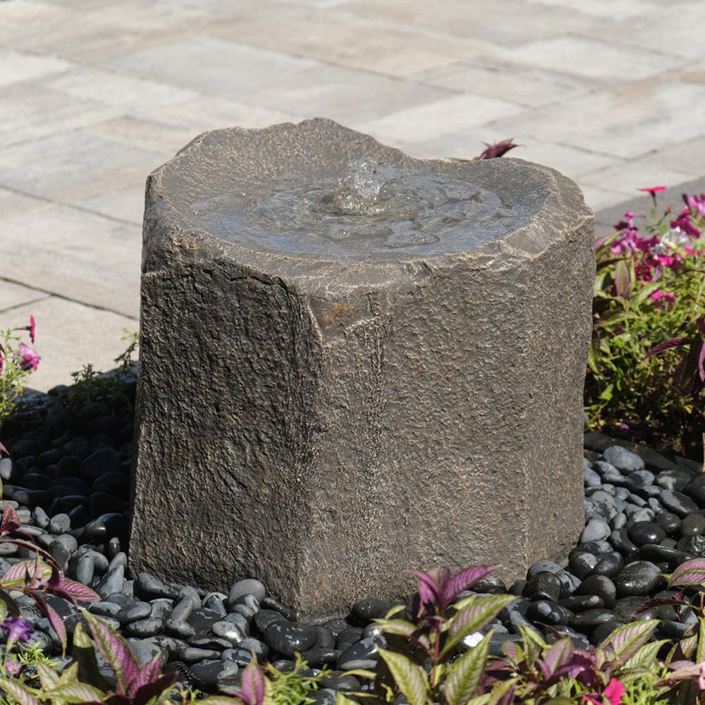 Small Caldera Single Stone Garden Fountain - Outdoor Art Pros