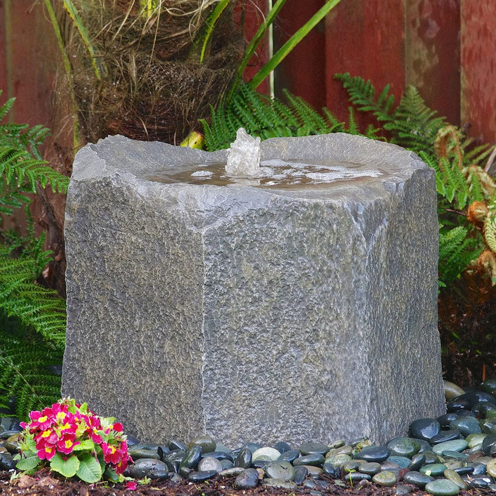 Small Caldera Single Stone Garden Fountain - Outdoor Art Pros