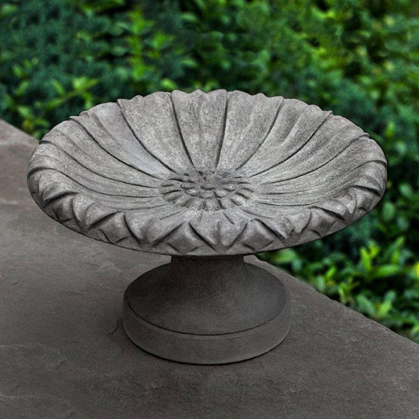 Small Lotus Cast Stone Birdbath - Outdoor Art Pros