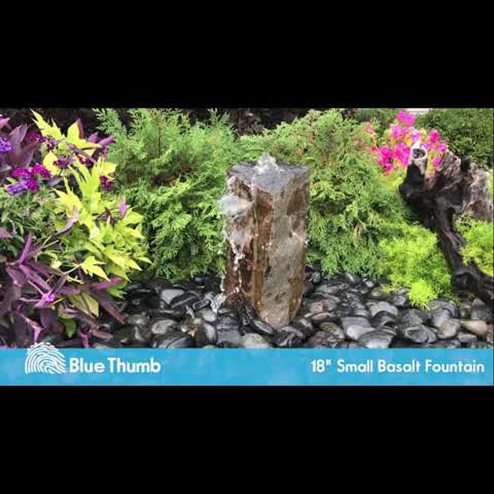 Small Rustic Basalt Rock Column Fountain - Outdoor Fountain Pros