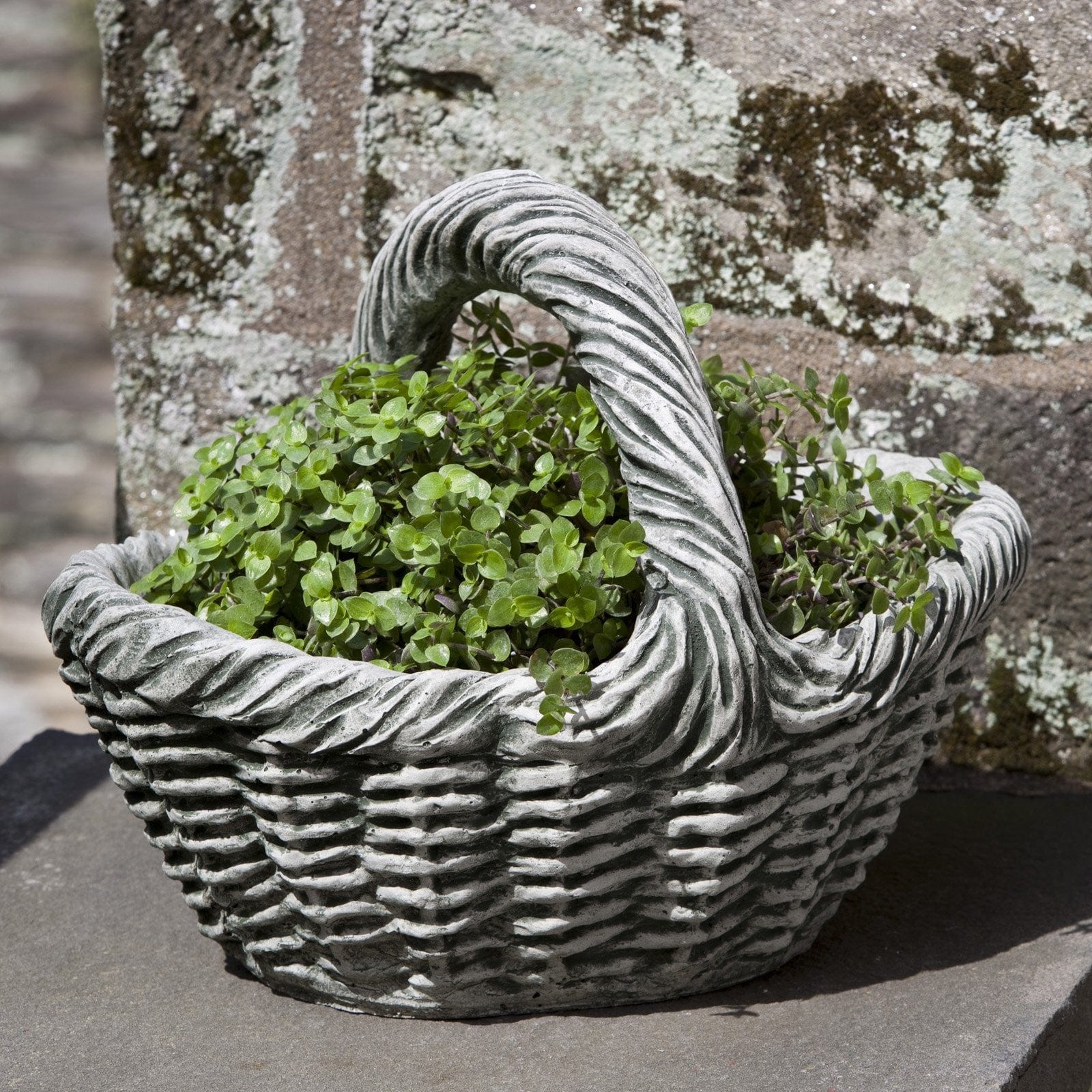 Small Basket with Handle Garden Planter - Outdoor Art Pros