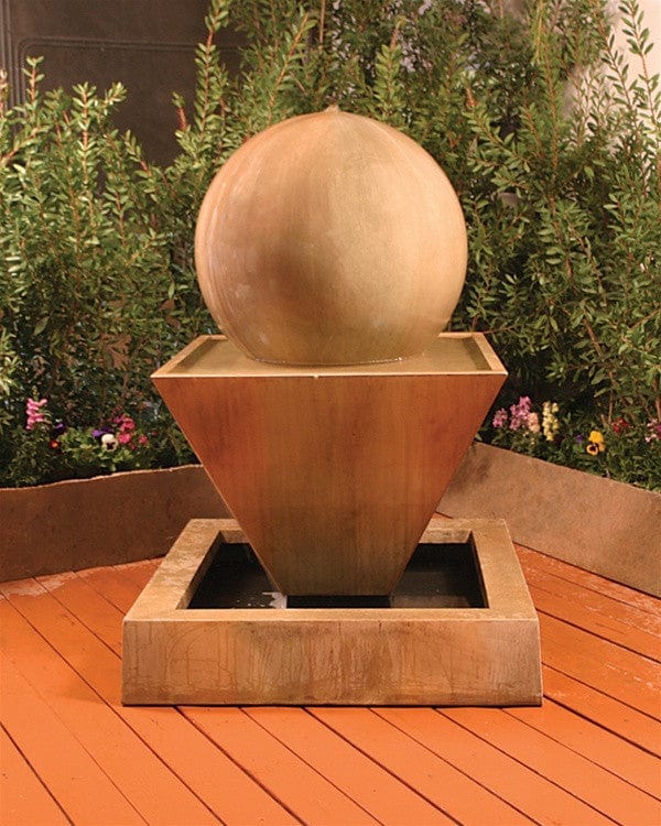 Small Oblique With Ball Garden Water Fountain - Outdoor Art Pros