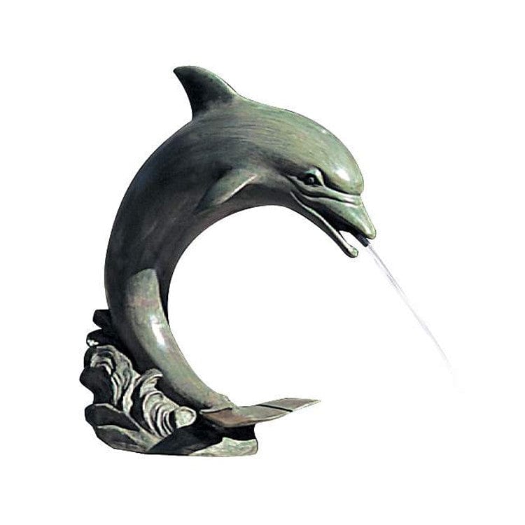 Brass Baron Small Single Dolphin Garden Accent and Pool Statuary - Brass Baron - Outdoor Art Pros