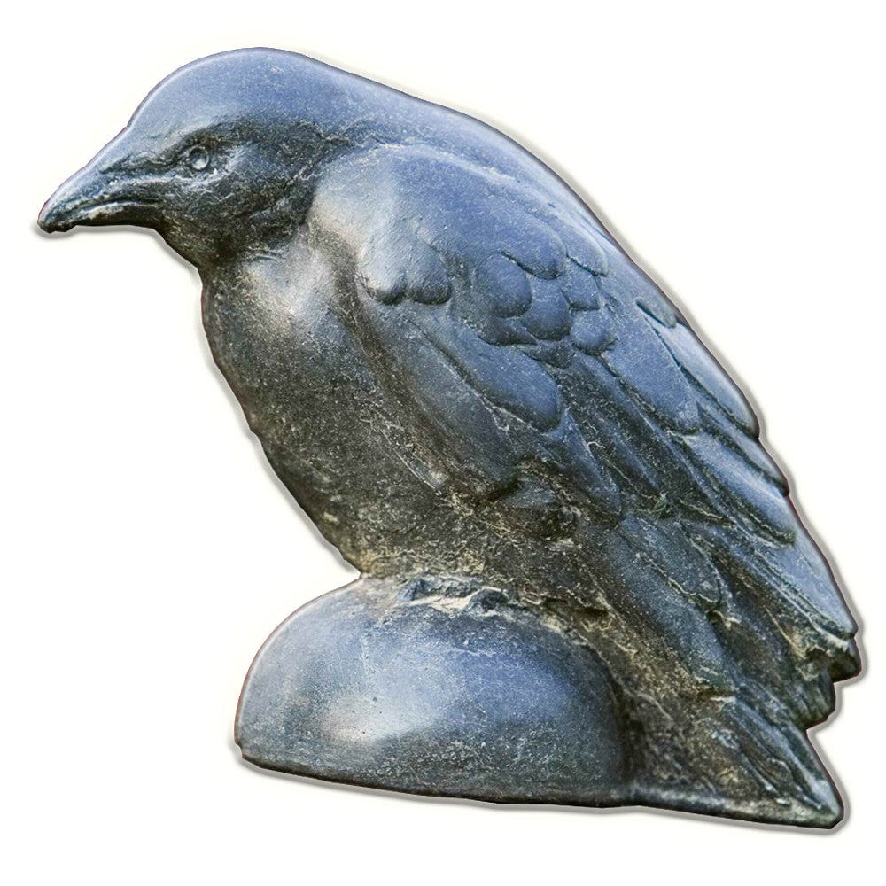 Small Raven Cast Stone Garden Statue - Outdoor Art Pros