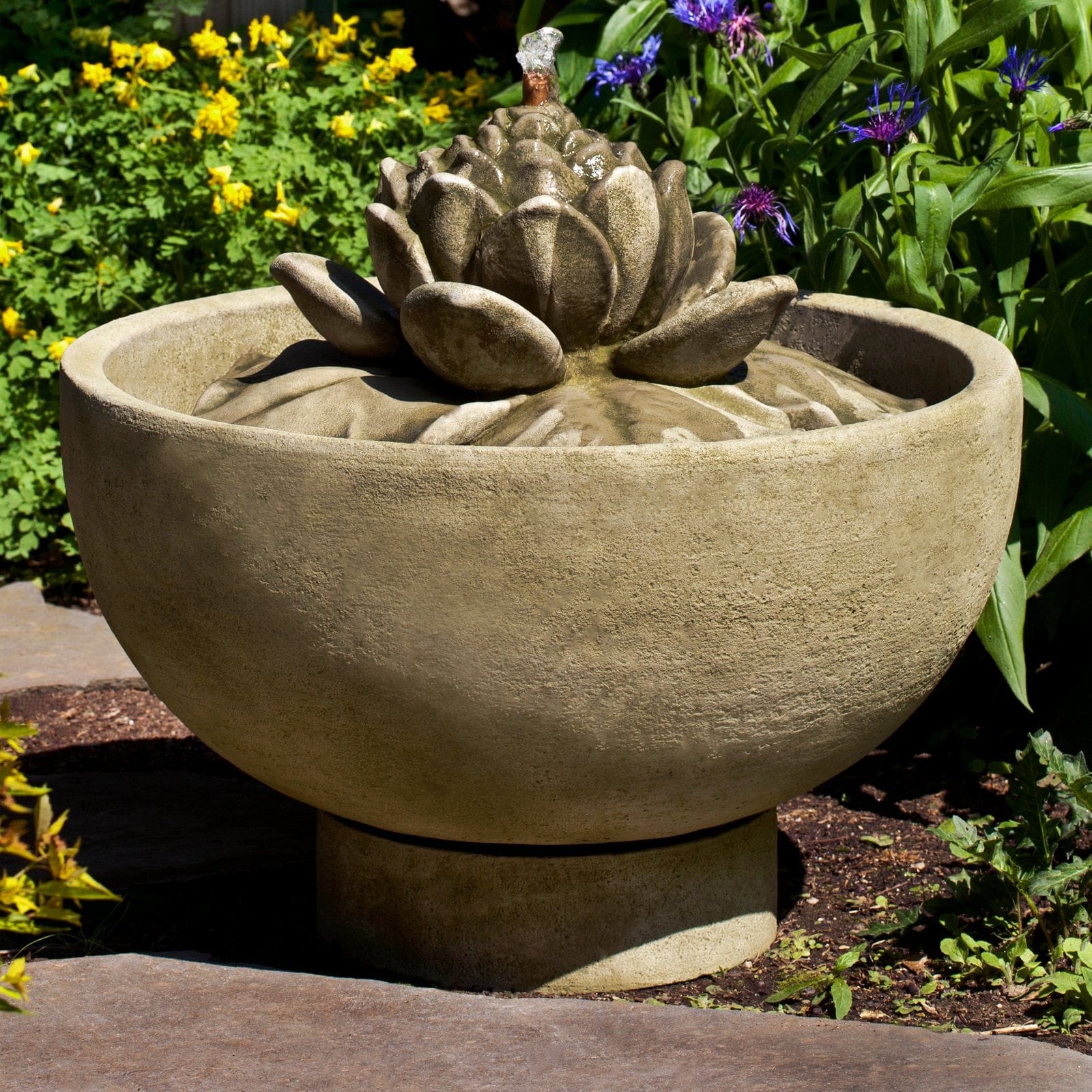 Smithsonian Lotus Garden Water Fountain - Outdoor Art Pros