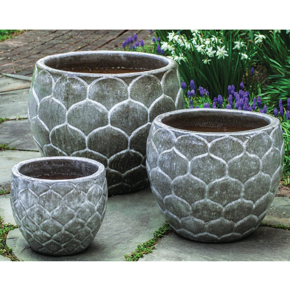 Pina Planter - Set of 3 in Snow Monkey - Outdoor  Art Pros